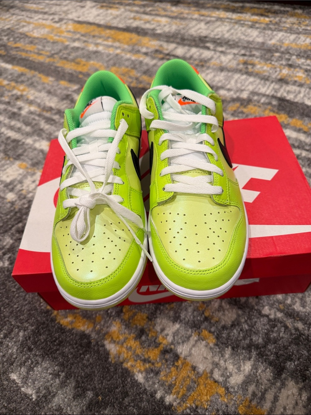 Nike Neon Green Low-Top Sneakers with Black Swoosh